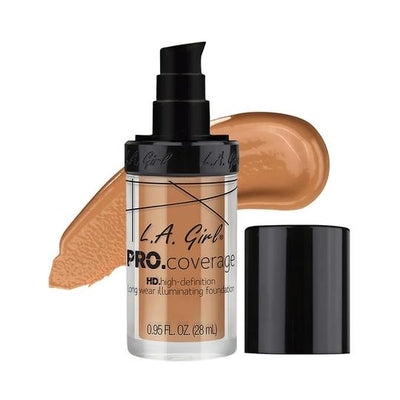 L.A. Girl PRO Coverage HD Foundation (Soft Honey, Beige, Nude Beige, Natural, Porcelain, Fair)