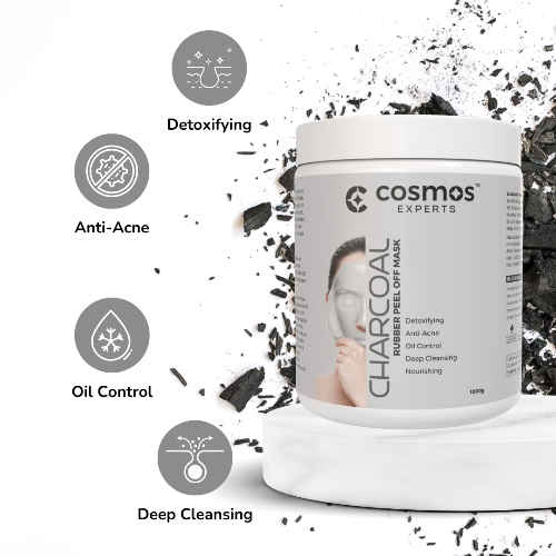 Cosmos Experts Rubber Peel Off Mask - Charcoal (Available in 150gm, 500gm & 1000gm)