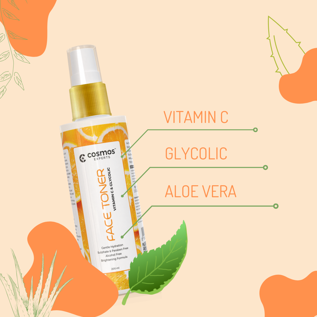 Cosmos Experts Vitamin C Toner – Brightening & Hydrating Skin Refresh (Available in 200ml & 500ml)