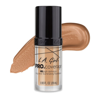 L.A. Girl PRO Coverage HD Foundation (Soft Honey, Beige, Nude Beige, Natural, Porcelain, Fair)