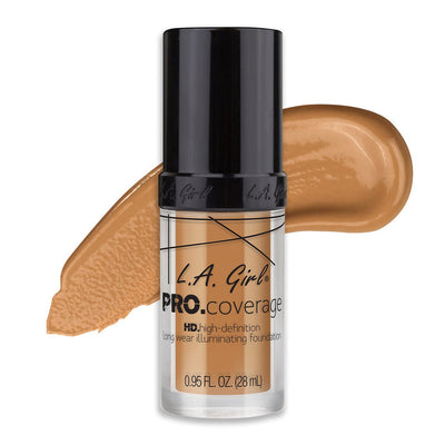 L.A. Girl PRO Coverage HD Foundation (Soft Honey, Beige, Nude Beige, Natural, Porcelain, Fair)