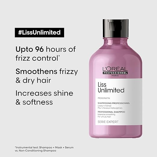 L'Oréal Professionnel Liss Unlimited Shampoo for Frizzy & Unruly Hair | With Pro-Keratin  (1500 ml)