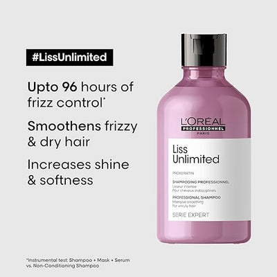 L'Oréal Professionnel Liss Unlimited Shampoo for Frizzy & Unruly Hair | With Pro-Keratin  (1500 ml)