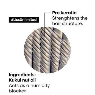 L'Oréal Professionnel Liss Unlimited Shampoo for Frizzy & Unruly Hair | With Pro-Keratin  (1500 ml)