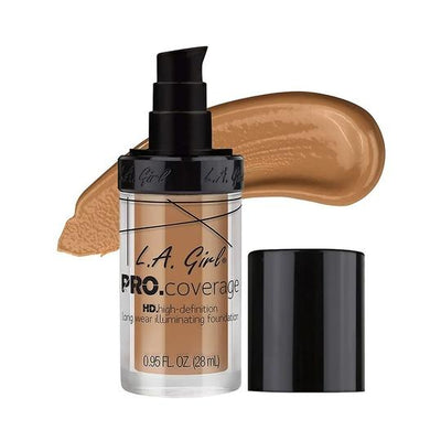 L.A. Girl PRO Coverage HD Foundation (Soft Honey, Beige, Nude Beige, Natural, Porcelain, Fair)