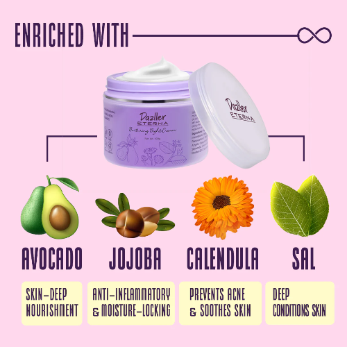 Dazller Eterna Nurturing Night Cream, Non-Greasy,Avocado,Jojoba,Calendula & Sal Resin Extracts  (100 g)