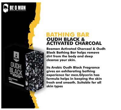 BEOMAN Bathing Bar - Oudh Black & Activated Charcoal (125g)