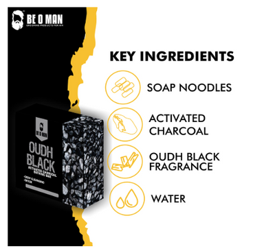 BEOMAN Bathing Bar - Oudh Black & Activated Charcoal (125g)