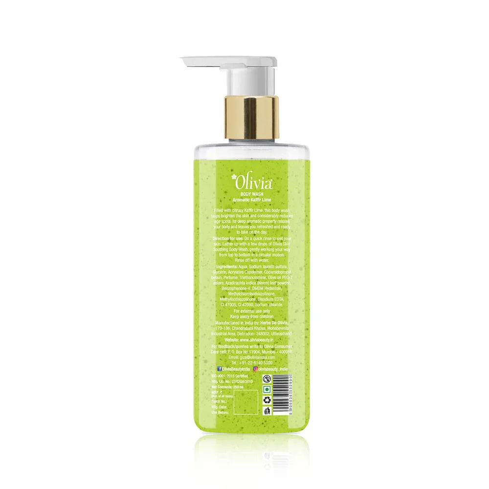 Olivia Skin Soothing Body Wash with Aromatic Kaffir Lime