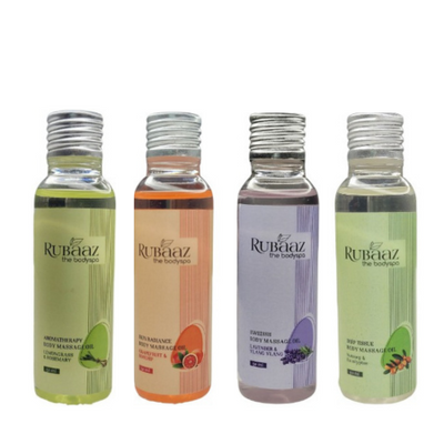 Rubaaz Body Massage Oil - Skin Radiance, Swedish, and Deep Tissue And Aromatherapy Combo