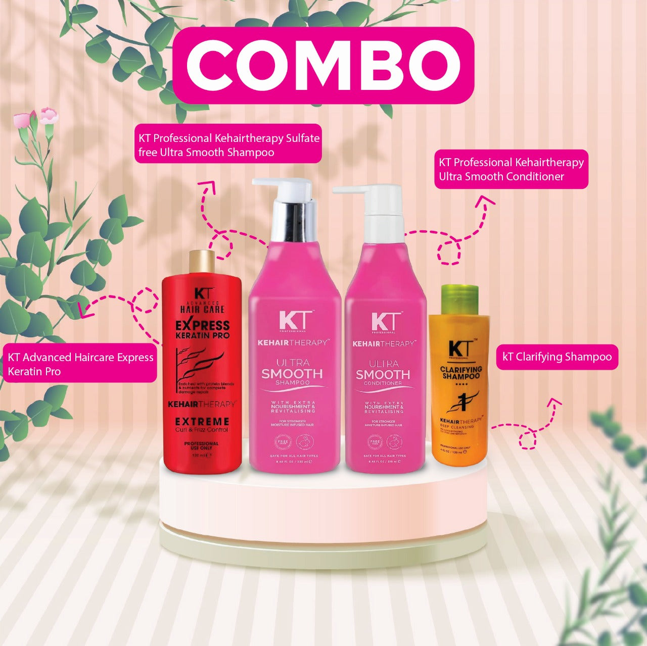 KEHAIRTHERAPY PROFESSIONAL Ultimate Smooth & Repair Combo Pack