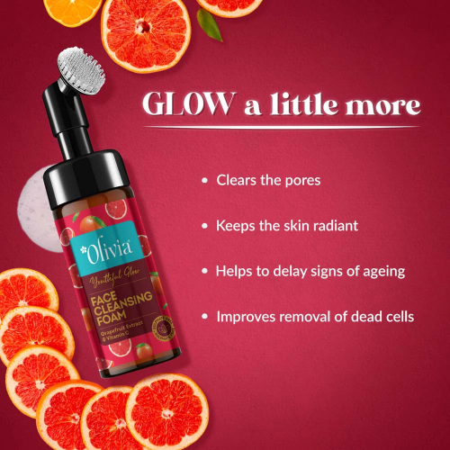 Olivia Youthful Glow Face Cleansing Foam with Grapefruit Extract & Vitamin C