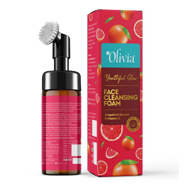 Olivia Youthful Glow Face Cleansing Foam with Grapefruit Extract & Vitamin C