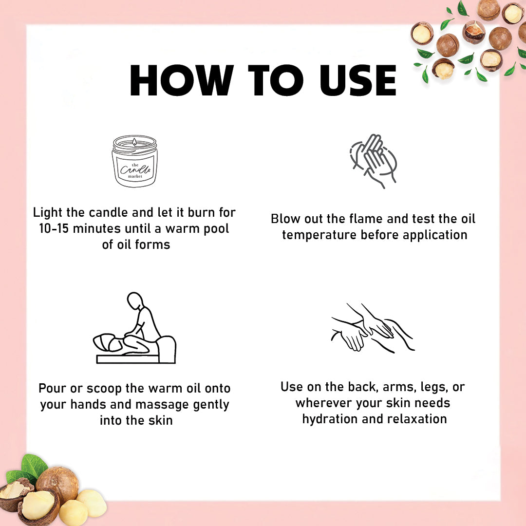 Rubaaz Body Massage Candle – Macadamia 120ml