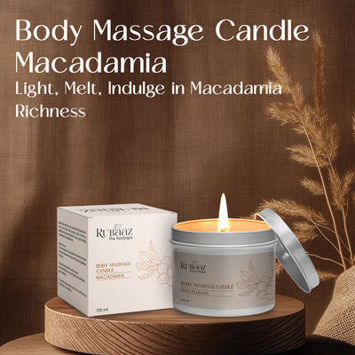 Rubaaz Body Massage Candle – Macadamia 120ml