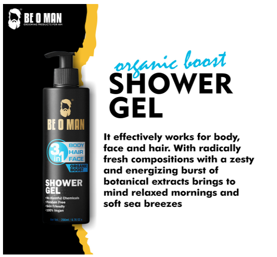 BEOMAN Shower Gel 3 in 1 - Face, Body, Hair 200 ML