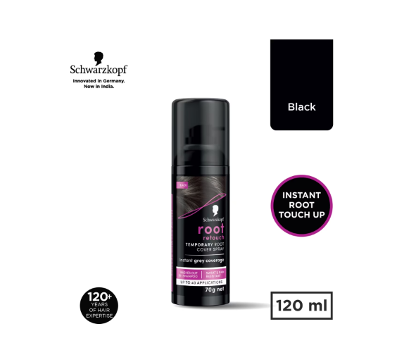 Schwarzkopf Root Retouch Instant Temporary Hair Spray - Black (120ml)