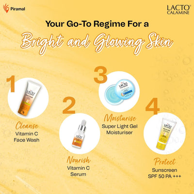 Lacto Calamine Vitamin C Face Wash - 100ml | Aloe Vera & Niacinamide for Glowing Skin