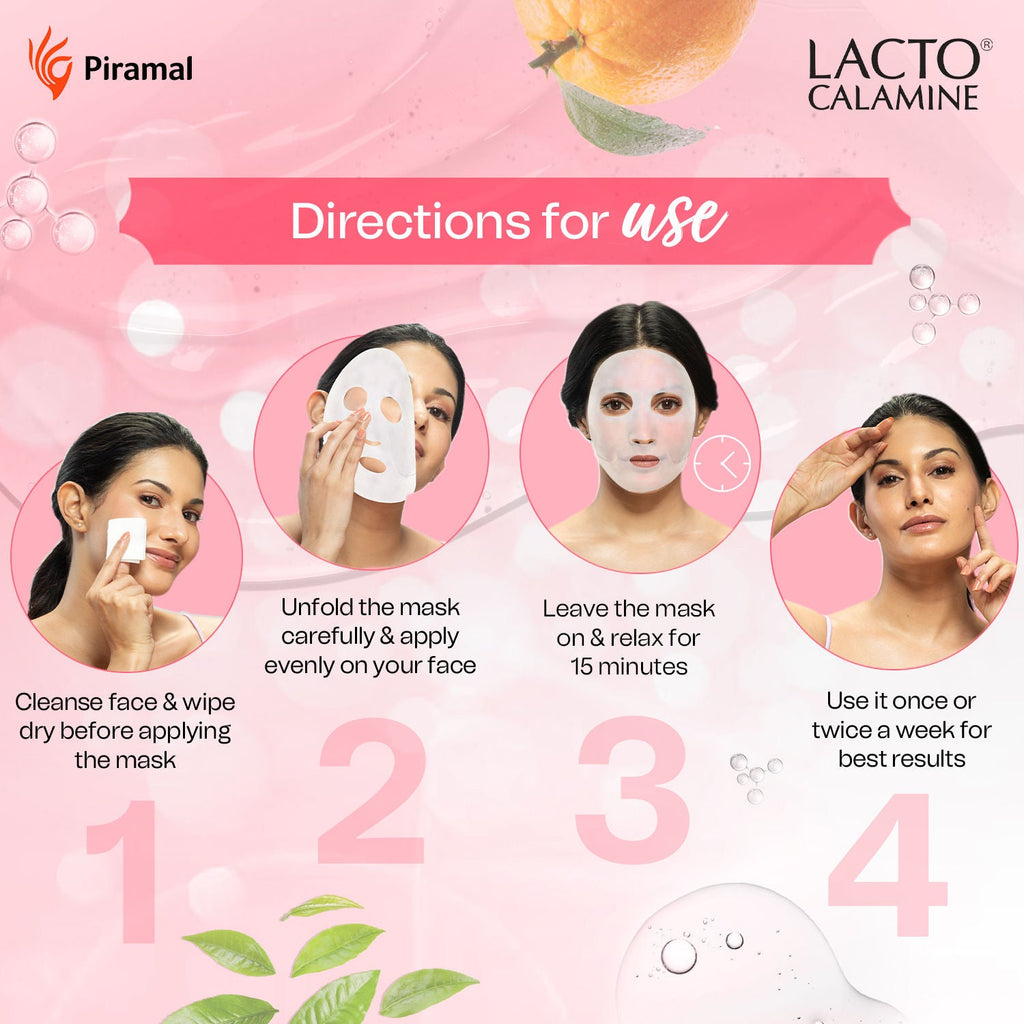 Lacto Calamine Green Tea Sheet Mask | Deep Cleansing & Hydrating | 25ml (Buy 1 Get 1 Free)