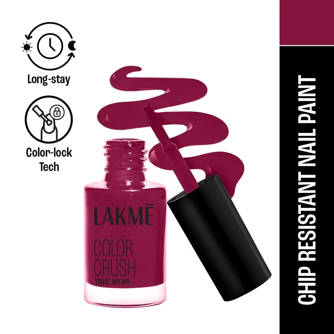 Lakme True Wear Color Crush Nail Polish Long Lasting & Vibrant Nail Paint (102 to 506)