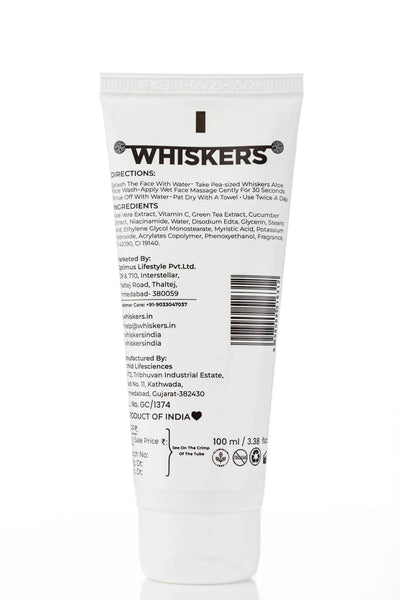 Whiskers Aloevera & Vitamin C Facewash Niacinamide Green Tea Cucumber 100ml