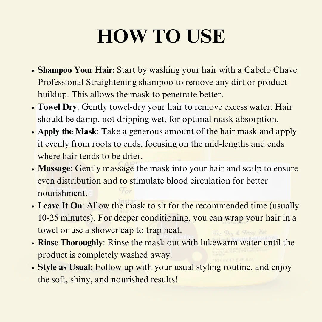Cabelo Chave Straightening Mask – Smooth & Sleek Hair Solution