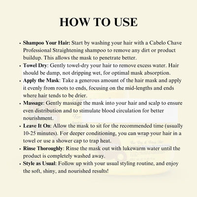 Cabelo Chave Straightening Mask – Smooth & Sleek Hair Solution