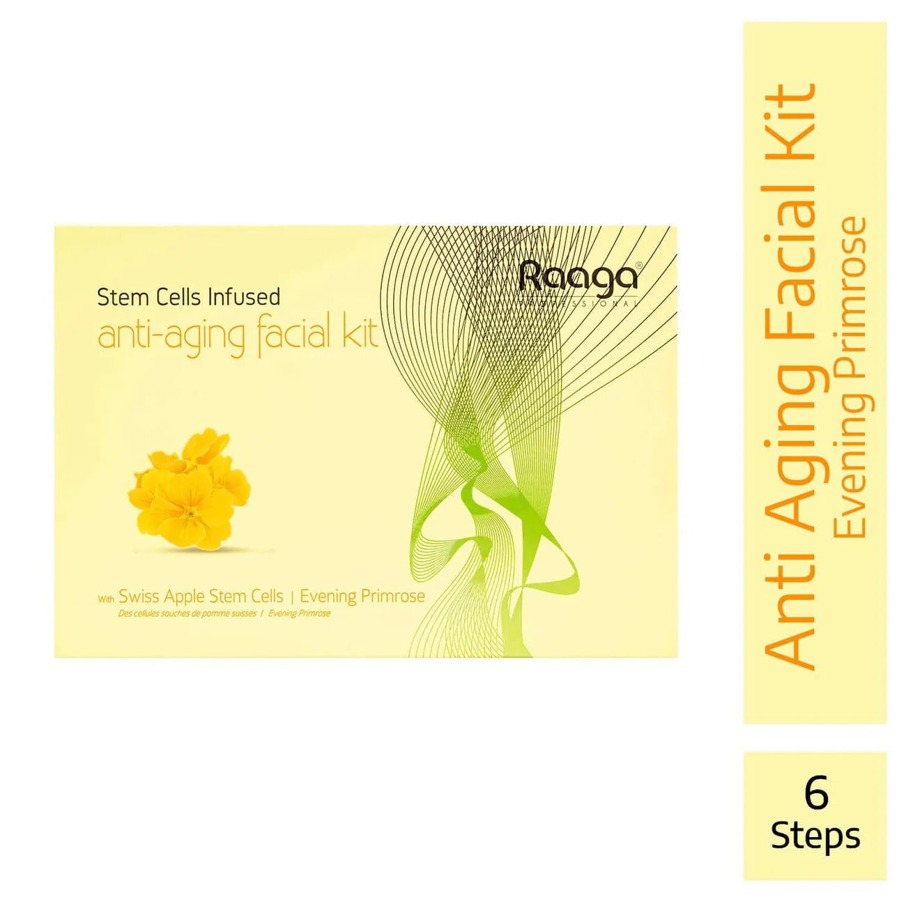 Raaga Professional Anti-Aging Stem Cells Facial Kit – 6 Step Complete Skincare with Evening Primrose & Swiss Apple Stem Cells | Restores Youthful Radiance – 61 gm