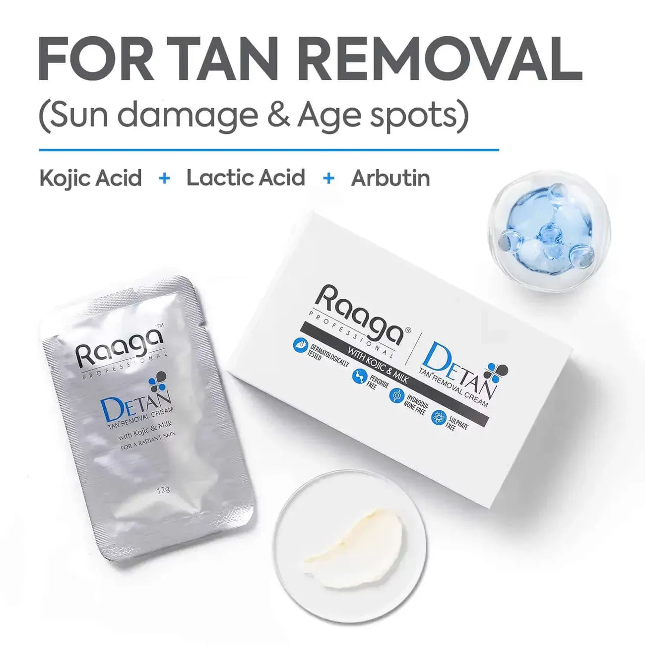 Raaga Professional De-Tan Pack | Face & Full Body Tan Removal Cream – 72g