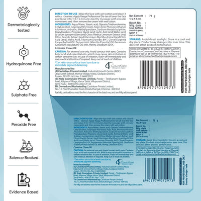 Raaga Professional De-Tan Pack | Face & Full Body Tan Removal Cream – 72g