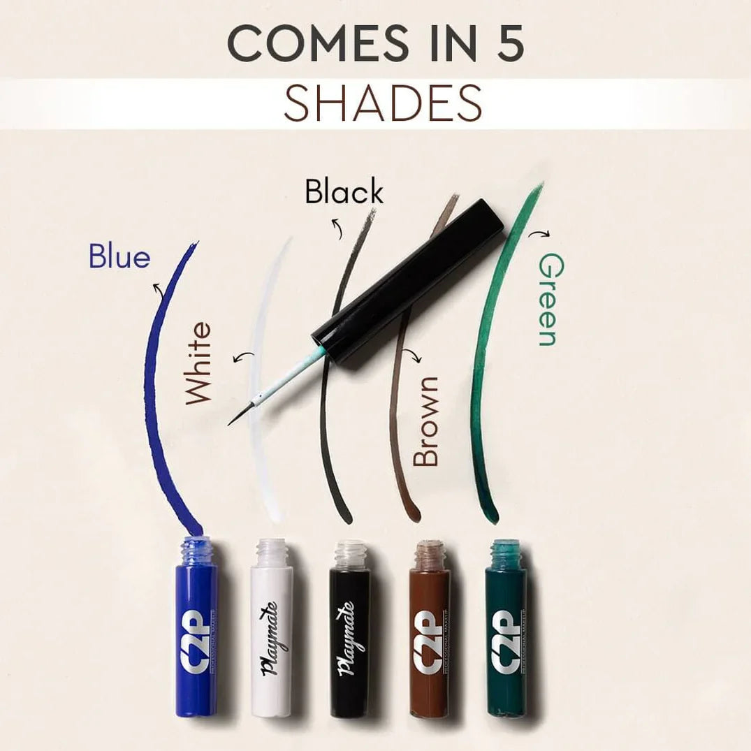 CP2 Playmate Eyeliner Matte Colours (ROYAL WHITE 02),(DENIM BLUE 03),(BAKED BROWN 04)