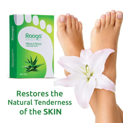 Raaga Professional Aloe Vera Pedicure and Manicure 6 Step Single Use Kit (63gm)