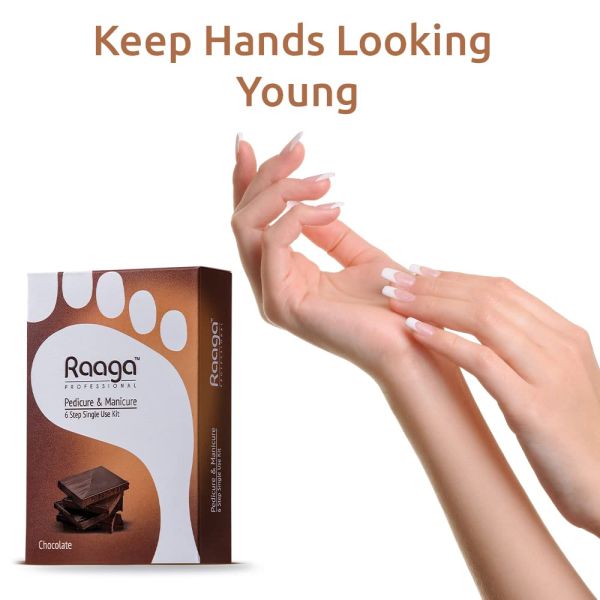 Raaga Professional Chocolate Pedicure and Manicure 6 Step Single Use Kit (63gm)