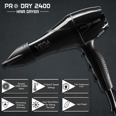 Vega Professional Pro Dry 2400 Hair Dryer VPMHD-03