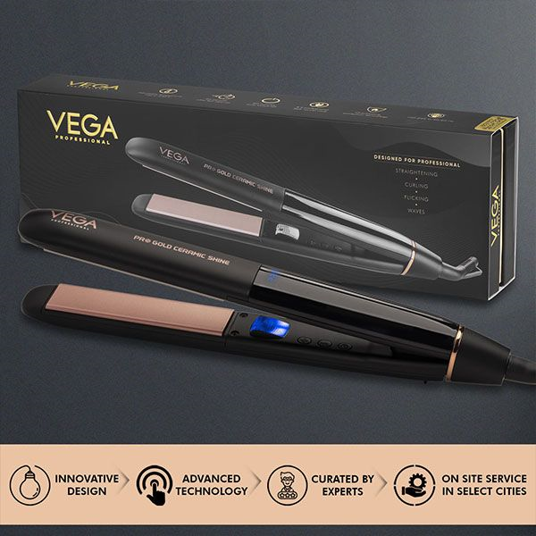 Vega Professional Pro Gold Ceramic Shine Hair Straightener VPMHS-08
